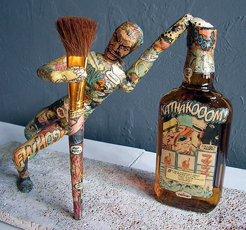 Shattered Illusions comic book sculpture