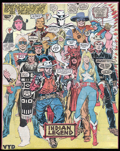 CoMix - Family Portrait - Cowboys & Indians - comic book montage art